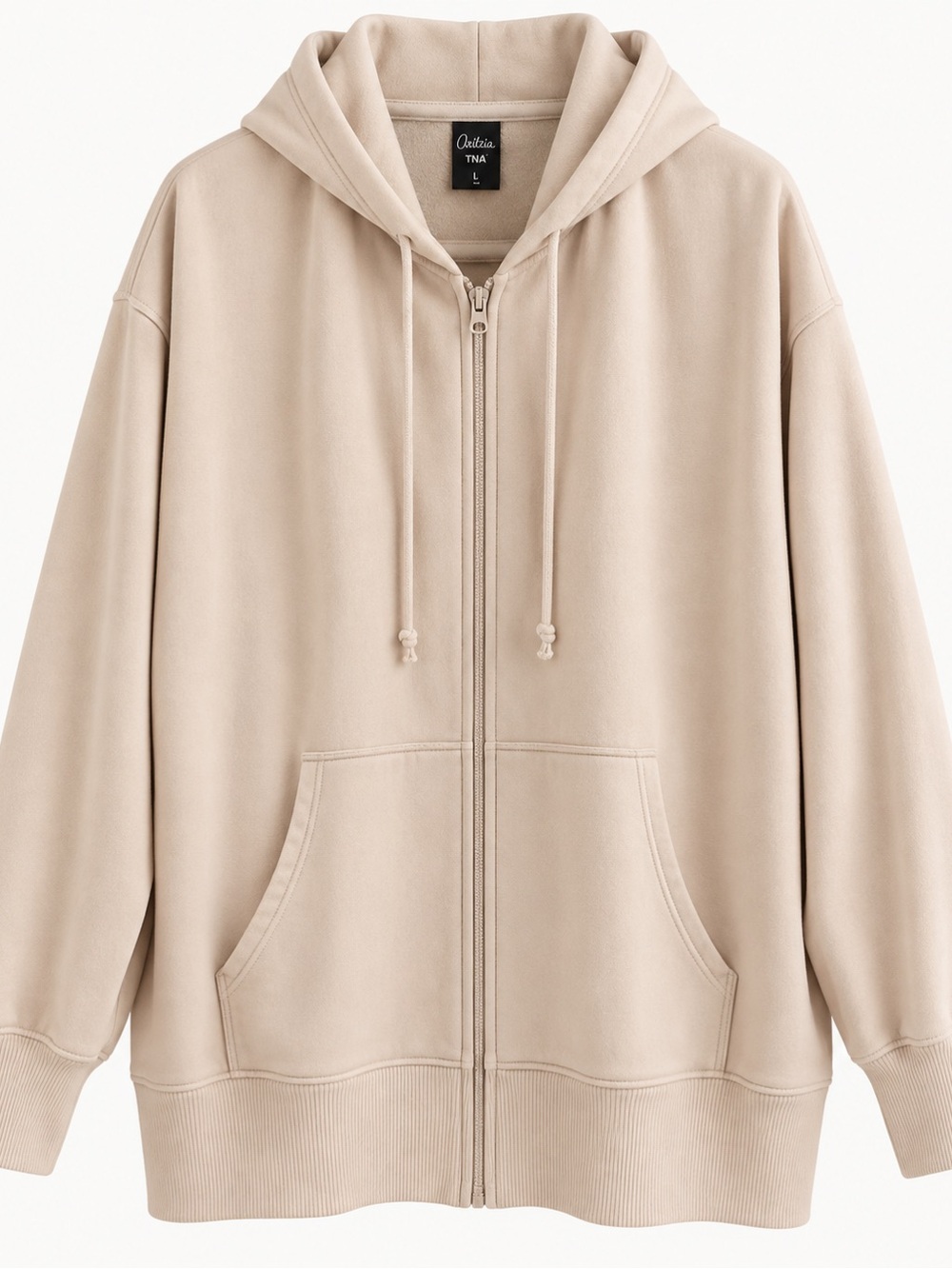 Wild Fable Oversized Cream Zip-Up Hoodie Size S